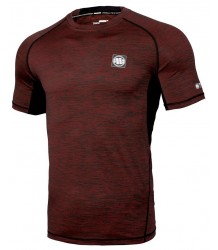 Rashguard Pit Bull Performance Small Logo Red/Melange