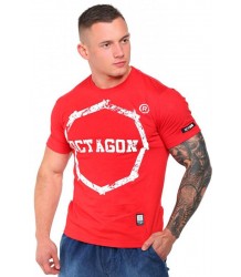Octagon T-Shirt Koszulka Logo Smash Czerwona