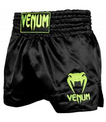 Spodenki Muay Thai Venum Classic Shorts Black/Neo Yellow