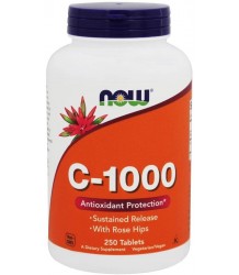 Now Foods Witamina C-1000 - Przedłużone Uwalnianie - 250 Tabletek