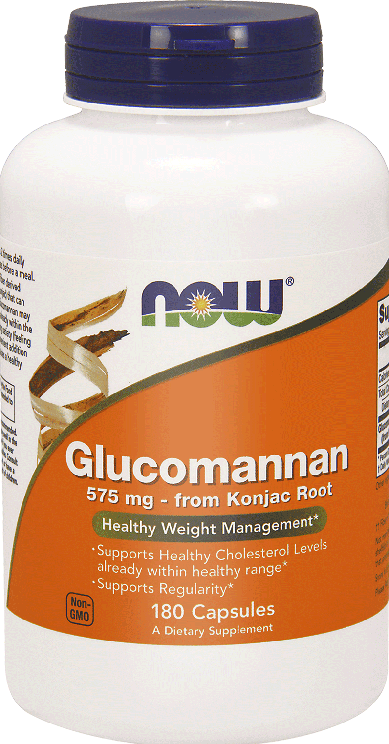 NOW FOODS GLUCOMANNAN – BŁONNIK Z KORZENIA KONJAC – 575 MG – 180 ...