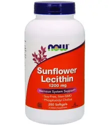 Now Foods Sunflower Lecithin 1200 Mg - Lecytyna Słonecznikowa 1200 Mg - 200 Kapsułek Żelowych