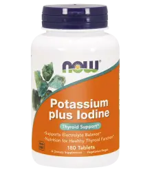Now Foods Potassium Plus Iodine - 180 Tabletek