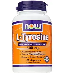 Now Foods L-Tyrosine - L-Tyrozyna 500 Mg - 120 Kapsułek Żelowych