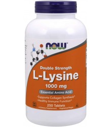 Now Foods L-Lysine 1,000 Mg Double Strength - Egzogenny Aminokwas - 250 Caps