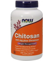 Now Foods Chitosan 500 Mg + Chrom - 240 Vcaps