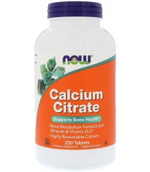 Now Foods Calcium Citrate - Cytrynian Wapnia + Minerały - 250 Vcaps