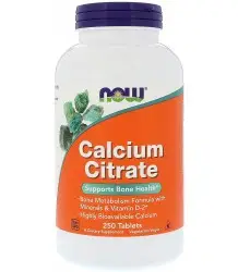 Now Foods Calcium Citrate - Cytrynian Wapnia + Minerały - 250 Vcaps