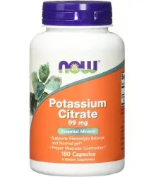 Now Foods Potassium Citrate 99 Mg - Cytrynian Potasu - 180 Kapsułek Żelowych