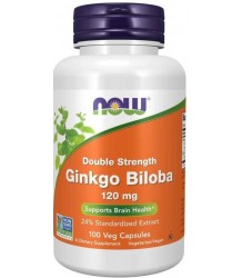 Now Foods Ginkgo Biloba Double Strength Extrakt 120 Mg 100 Vcaps