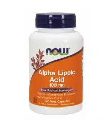 Now Foods Alpha Lipolic Acid With Vitamins C & E 100mg - 120 Vcaps