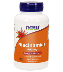 Now Foods Niacinamide- Niacyna 500mg- 100 Kapsułek