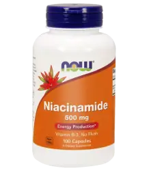 Now Foods Niacinamide- Niacyna 500mg- 100 Kapsułek