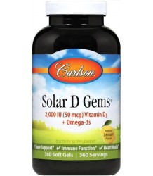 Carlson Labs Solar D Gems 2000 Iu Natural Lemon - 360 Softgels