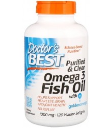 Doctor's Best Purified & Clear Omega 3 Fish Oil 120 Softgels