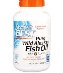 Doctor's Best Pure Wild Alaskan Fish Oil With Alaskomega 180 Softgels