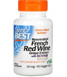 Doctor's Best French Red Wine Grape Extract With Biovin 90 Vcaps