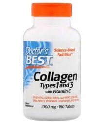 Doctor's Best Collagen Types 1 And 3 With Vitamin C 1000mg - 180 Tablets