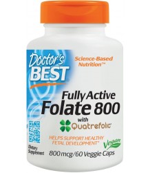 Doctor's Best Fully Active Folate 800 With Quatrefolic 60 Vcaps