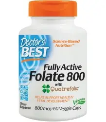 Doctor's Best Fully Active Folate 800 With Quatrefolic 60 Vcaps