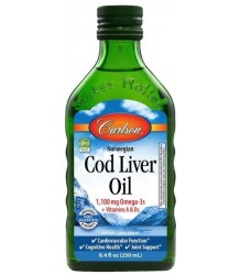CARLSON LABS Norwegian Cod Liver Oil 1100 mg Unflavored 250 ml.