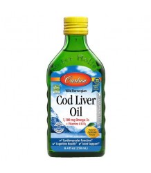 Carlson Labs Norwegian Cod Liver Oil 1100 Mg Natural Lemon 250 Ml.
