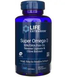 Life Extension Super Omega-3 Epa/Dha With Sesame Lignans & Olive Extract 240 Softgels