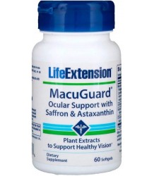 Life Extension Macuguard Ocular Support With Saffron & Astaxanthin 60 Softgels Data ważności 04/2024