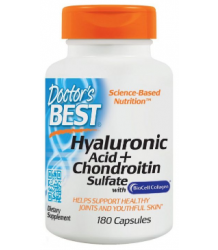Doctor's Best Hyaluronic Acid + Chondroitin Sulfate With Biocell Collagen 180 Caps
