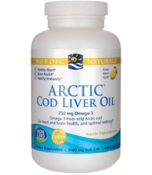 Nordic Naturals Arctic Cod Liver Oil 750mg Lemon - 90 softgels