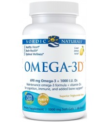 Nordic Naturals Omega-3d 690mg Lemon - 60 Softgels