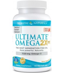 Nordic Naturals Ultimate Omega 2x Mini 1120mg Strawberry  60 Mini Softgels