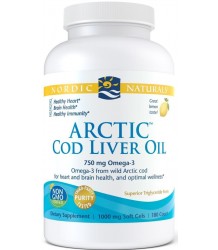 Nordic Naturals Arctic Cod Liver Oil 750mg Lemon - 180 Softgels