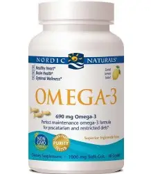 Nordic Naturals Omega-3 690mg Lemon (Fish Gelatin) - 60 Fish Gels