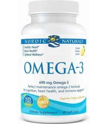 Nordic Naturals Omega-3 690mg Lemon 60 Softgels