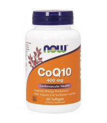 Now Foods Coq10 With Lecithin & Vitamin E 400mg 60 Softgels