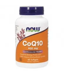 Now Foods Coq10 With Lecithin & Vitamin E 400mg 60 Softgels