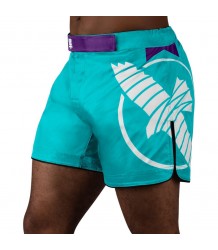 Hayabusa Spodenki Icon Mid-Length Fight Teal/White