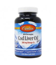 Carlson Labs Cod Liver Oil Minis 250 Mini Softgels