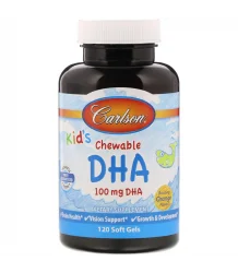 Carlson Labs Kid's Chewable Dha 100mg Orange 120 Softgels