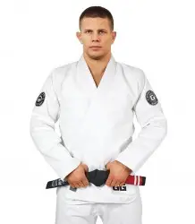 Ground Game Kimono Gi Do Bjj Jiu Jitsu Gamer Białe