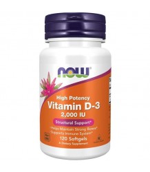 Now Foods Witamina D3  2000 Iu 120 Softgels