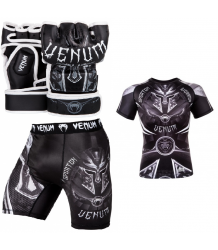 Zestaw Do MMA Venum Gladiator 3.0 Rękawice MMA Spodenki Vale Tudo Rashguard Krótki