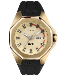 UFC Zegarek Timex Pro 44mm Silicone Strap Męski Gold