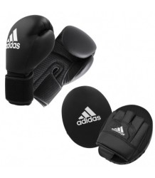Adidas Zestaw Bokserski Tarcze Rękawice Senior Czarno-Biały