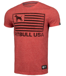 Pit Bull T-Shirt Koszulka Custom Fit USA Red Melange