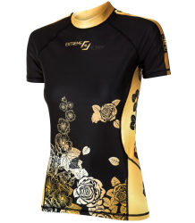 Extreme Hobby Rashguard Damski Krótki Rękaw Rose Black/Gold