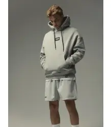 MANTO Bluza Z Kapturem Label Oversize Melanż