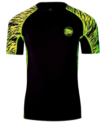 WarHouse Rashguard Small Logo Neon Krótki Rękaw Black