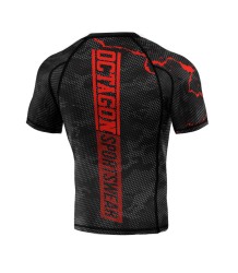 Octagon Rashguard Marble Camo Black/Red